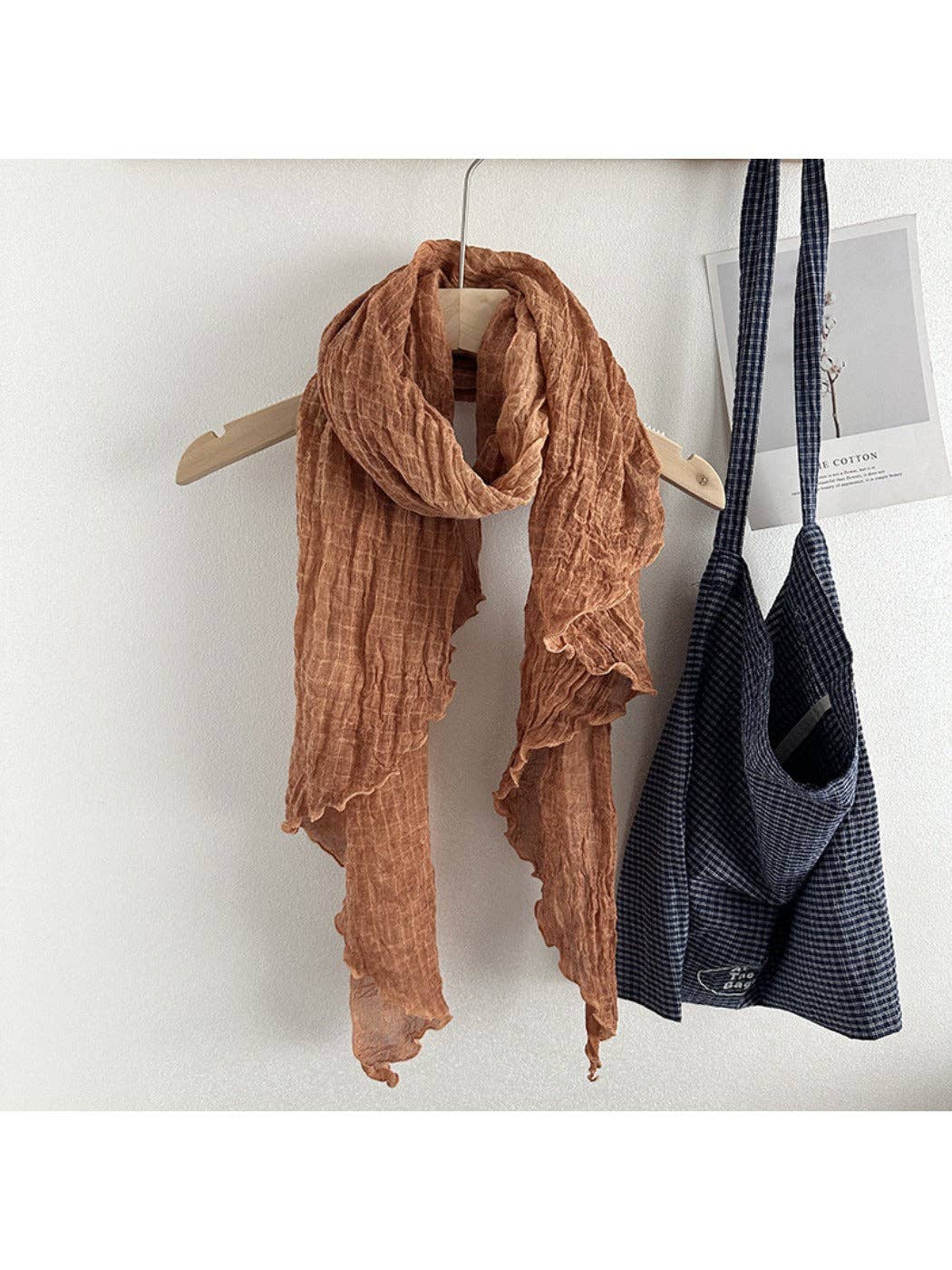 Funkyrel® Atzbranding Limited - Wholesale Scarf - Women's - Scarvii - Vintage Solid Color Women's Crinkled Scarf1