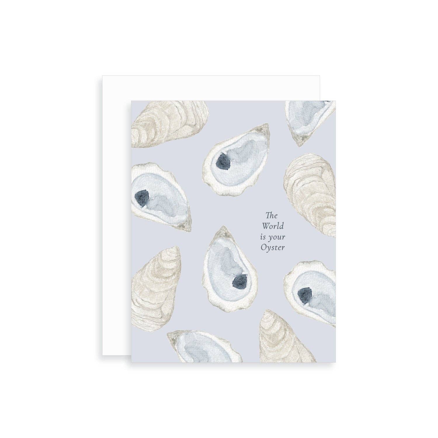 Korynne and Company - Wholesale Encouragement Card - The World is Your Oyster Watercolor Greeting Card2