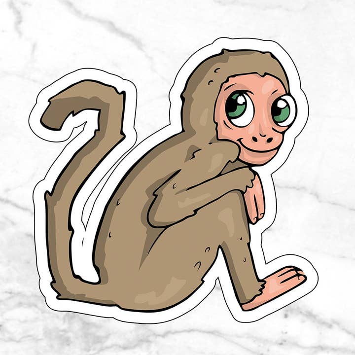 Monkey Sticker for engroshandel hos C3DAR Design