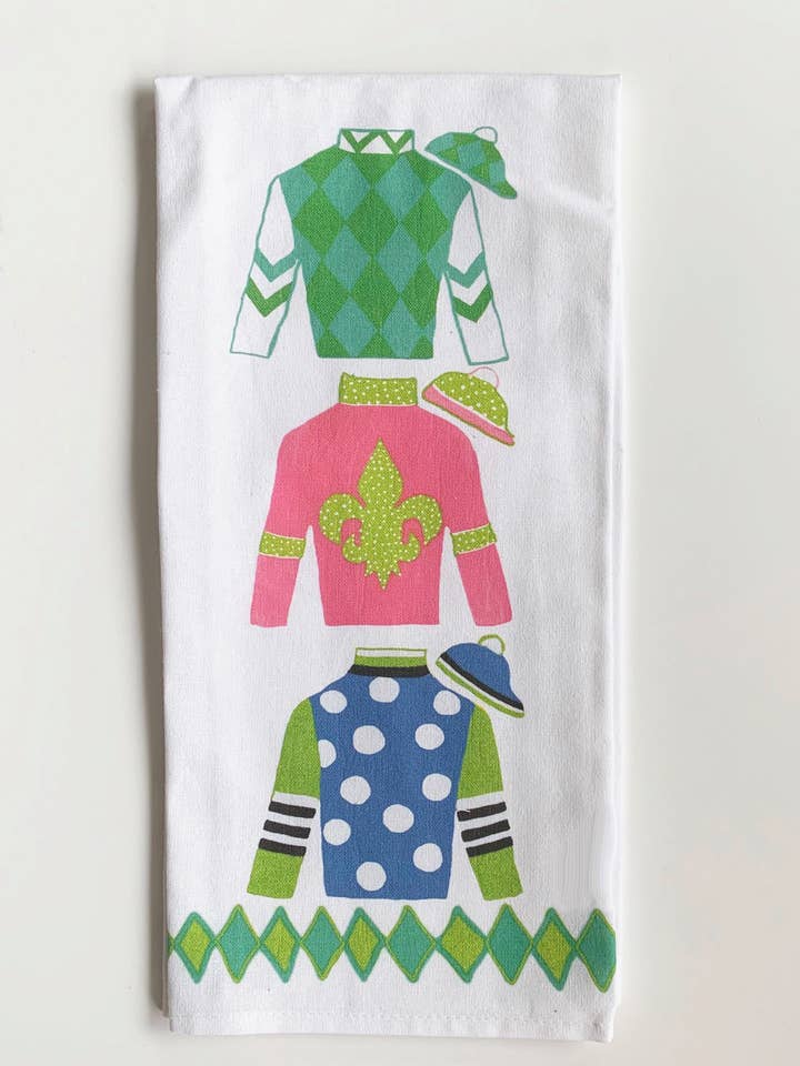Jockey Silks Towel, Bar Towel, Guest Towel for wholesale by My Island LLC