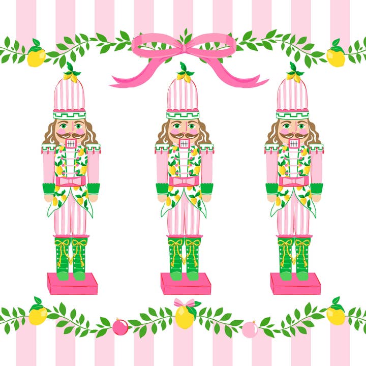Lemon Nutcracker Christmas Paper Placemat Pad, Peppermint for wholesale by Taylor Beach Design
