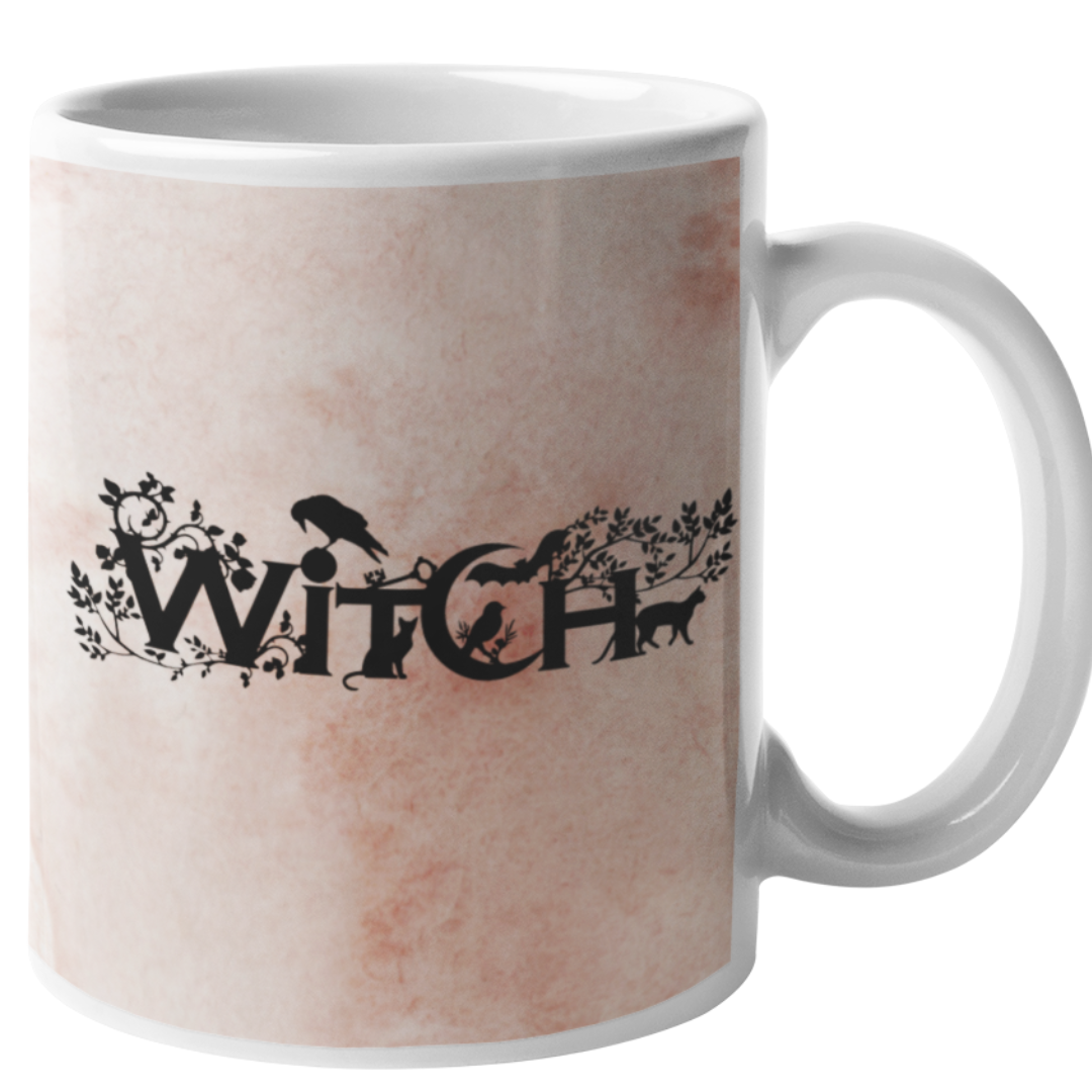 Eye of Toad, LLC - Wholesale Coffee Mug - Soft Pink or Warm Green “Witch" 11 oz Coffee Mug5