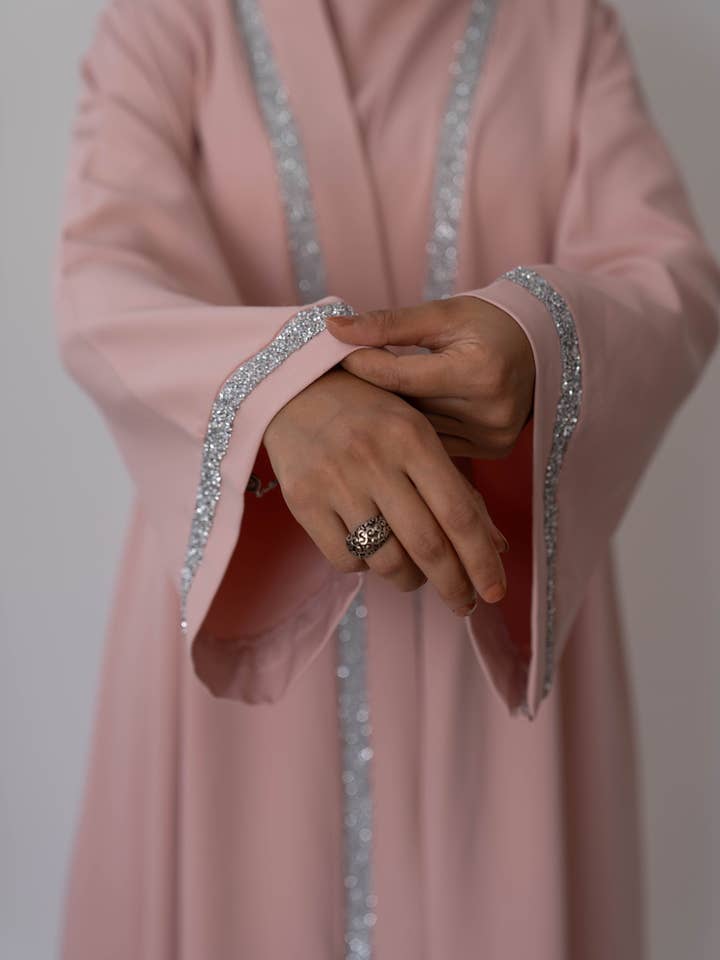 SAIS Fashion - Wholesale Kaftan - Women's - Elegant 2-Piece Glitter Abaya with Belt