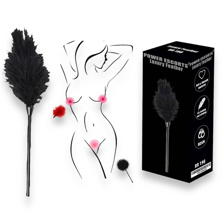 Kinky Pleasure - Venta al por mayor Juguetes eróticos - Power Escorts - BR198 Rojo - Pluma de Lujo para Cosquillas - BDSM - Caja de Color