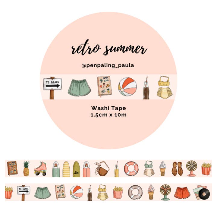 Verão retrô - fita washi por atacado de Penpaling Paula