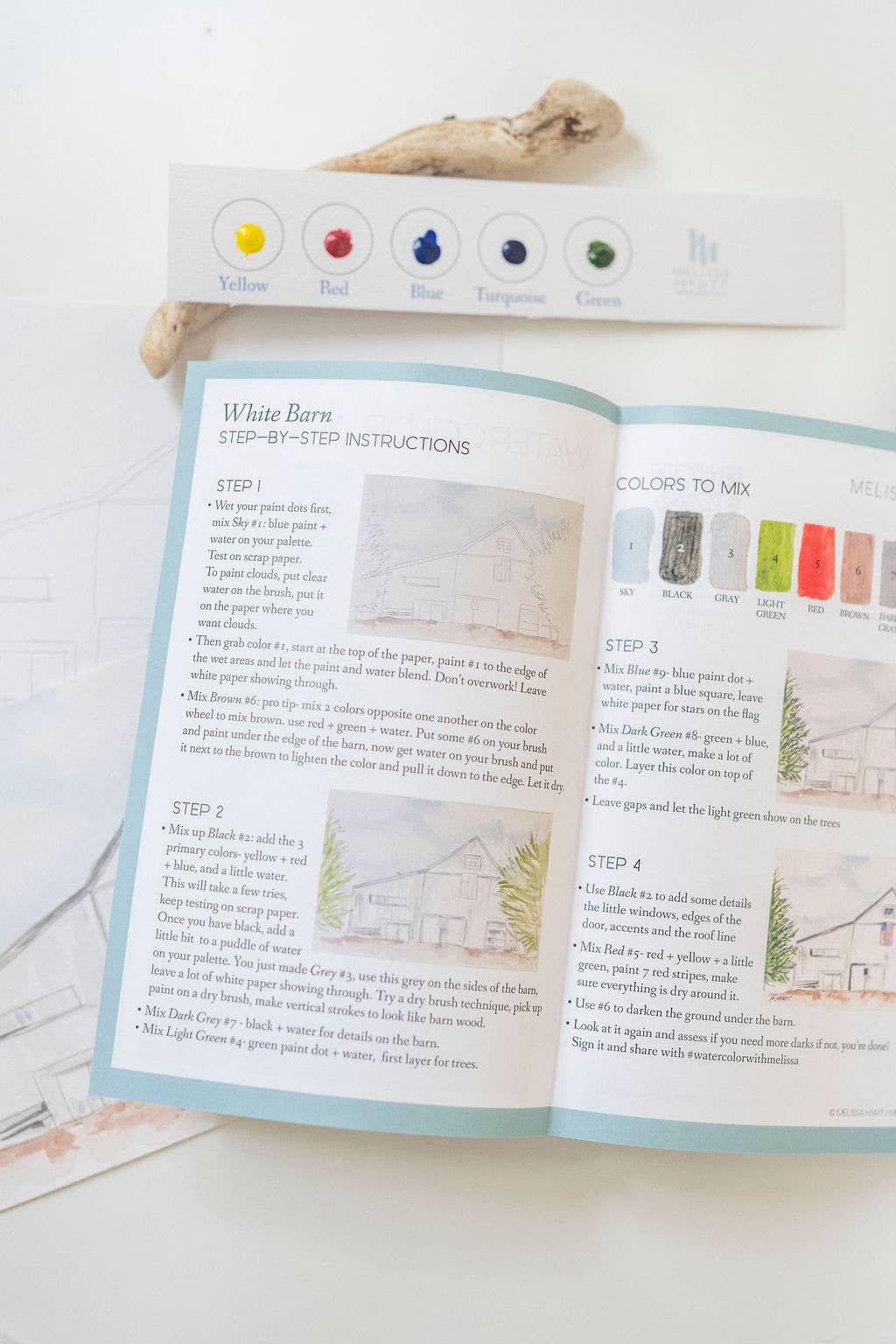 Melissa Hyatt - Wholesale DIY Craft Kit - Watercolor Art Kit- White Barn7