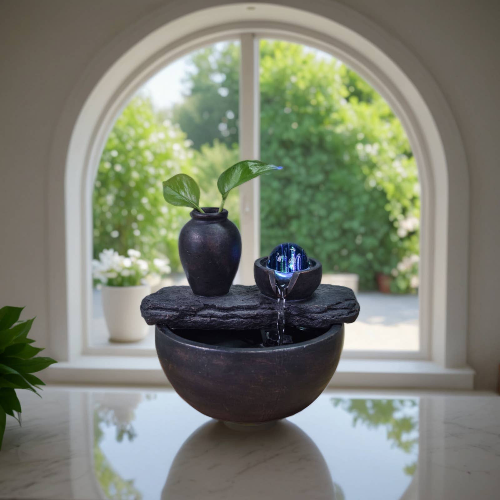 Zen'Arôme - Vente Décorations de table - Idée Déco Fontaine d’Intérieur Silice - Ambiance Relaxante5