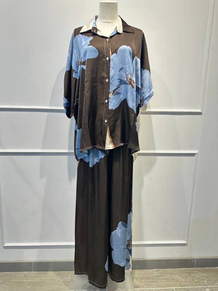 Sæt med Stort Blomstermønster - 100% VISKOSE - 90371 for engroshandel hos AMARIA