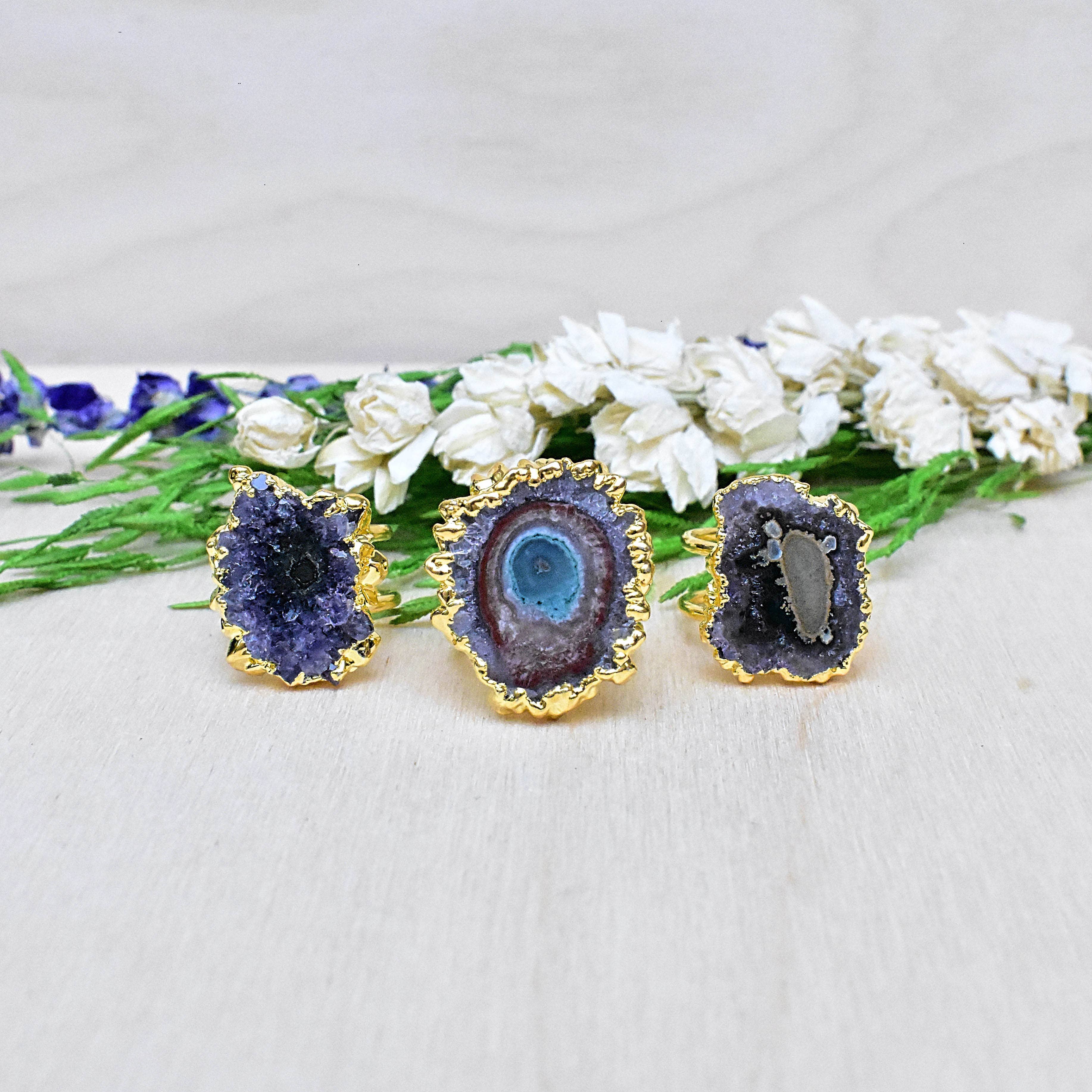 Ewelina Pas Jewelry - Vendita all'ingrosso Anelli cocktail/statement - Anello in oro con ametista stalattite19