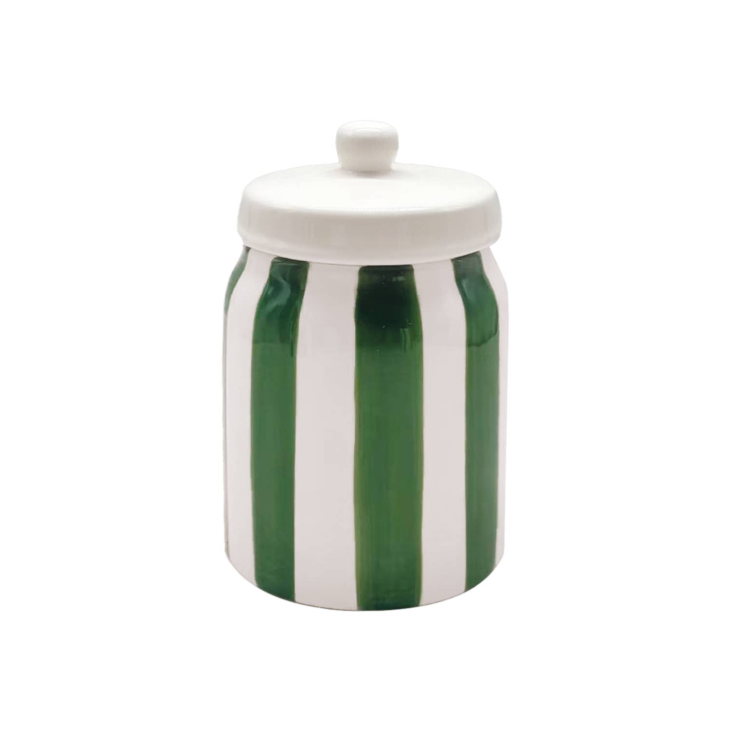 Opjet Paris - Wholesale Decorative Box - Green striped pot box L10.5 W110.5 H16.5cm
