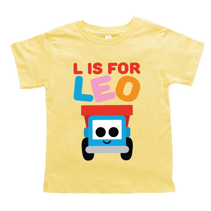 Leo the Truck L is for Leo - Toddler Short Sleeve Graphic T-Shirt for wholesale by The Juniper Shop Wholesale