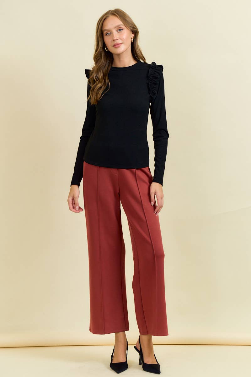 Doe and Rae – Engroshandel Bukser - Dame – SMØRBLØDE BØRSTET MODAL PINTUCK BUKSER - 8839P3