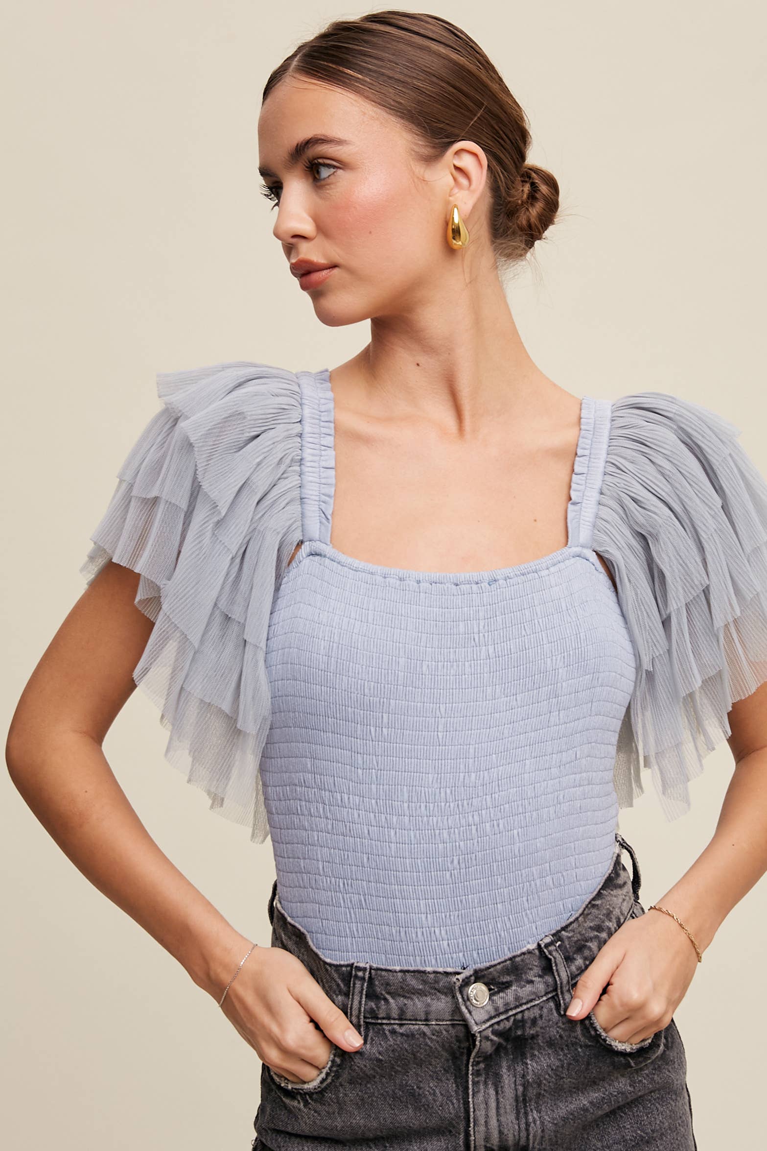 Listicle – Bodysuit - Mulher por atacado – Body Elegância Plissada35