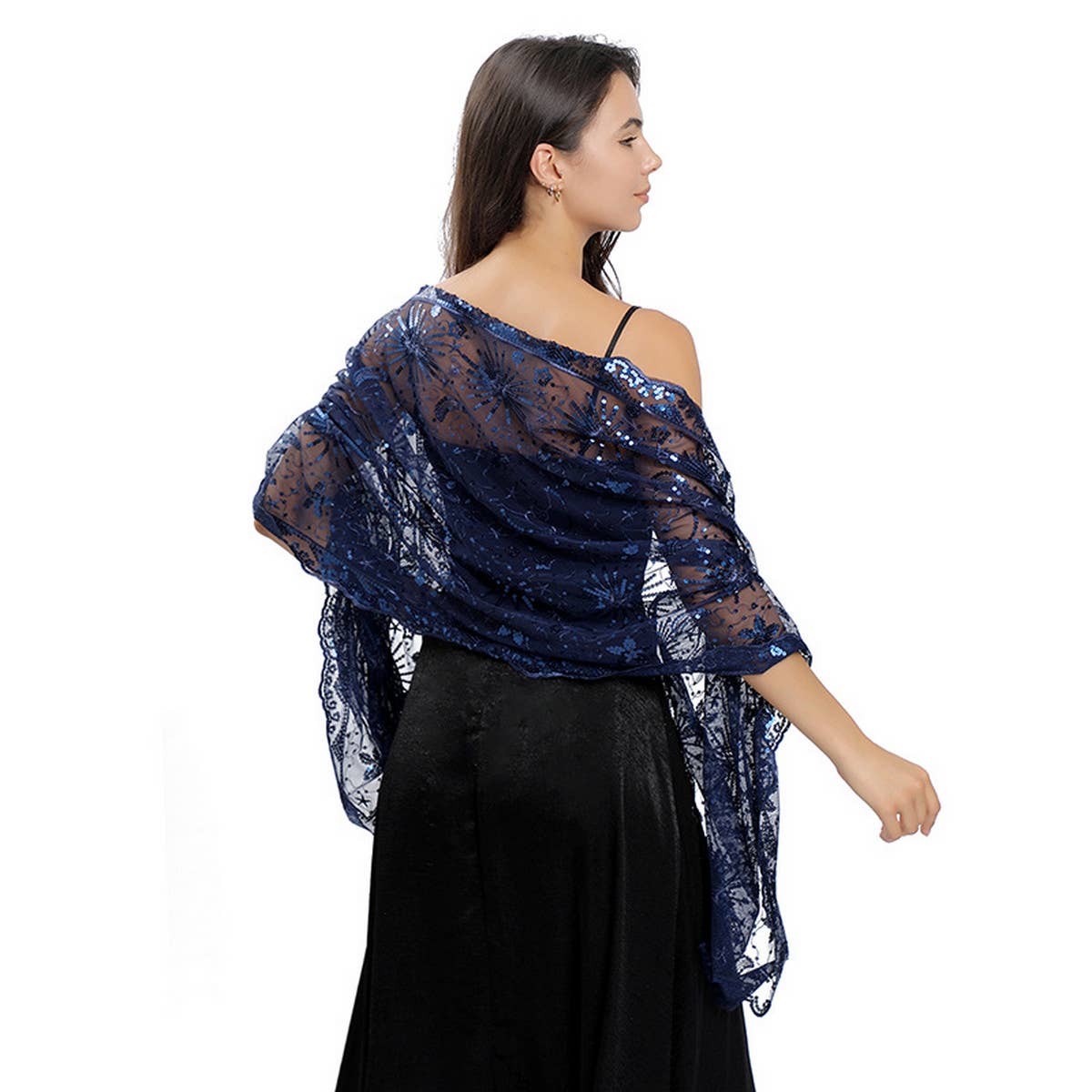 ACCITY - Wholesale Wrap - Women's - STARS AND MOON EMBROIDERED SHAWL_CWASC10795