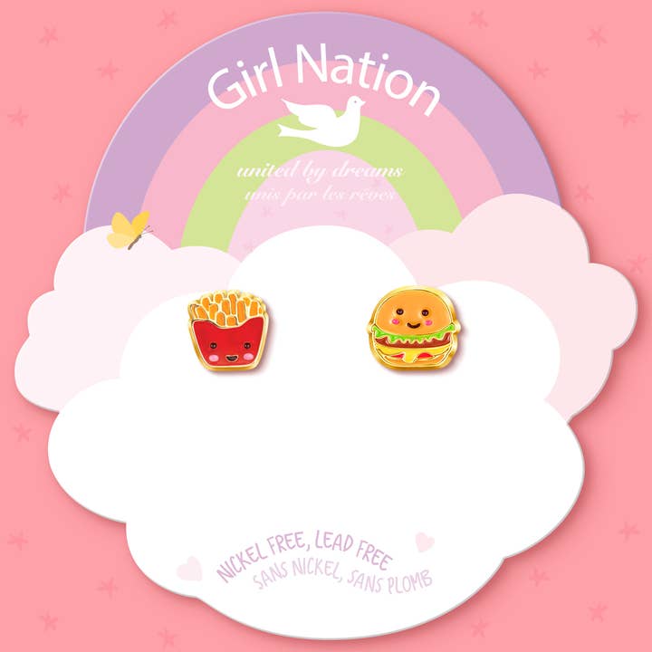 Girl Nation - Wholesale Earrings – Kids - The Perfect Pair | Fast Food Stud Earrings
1