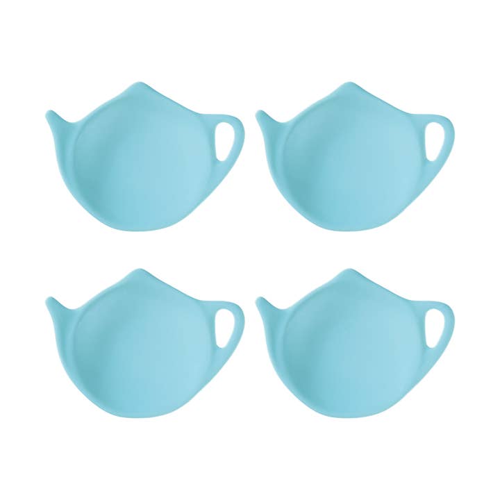 Supreme Housewares - Vente Passoires à thé/infuseurs - Porte-sachets de thé en mélamine turquoise, 4 pièces