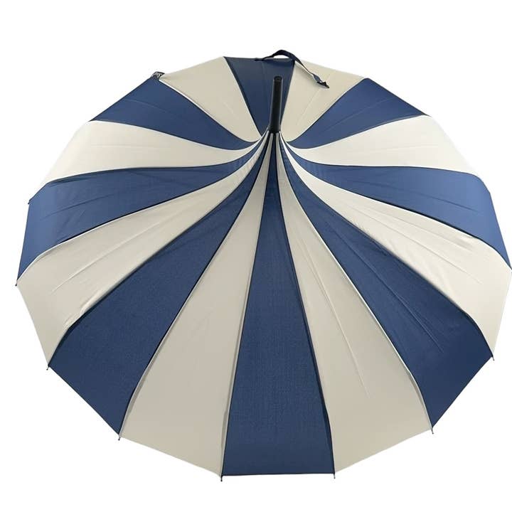 Boutique Klassischer Pagodenschirm in Marineblau und Creme für den Großhandel von Soake