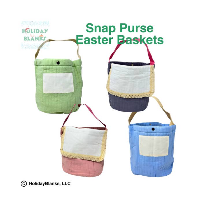 Holiday Blanks - Wholesale Tote Bag - Women's - Snap purse Easter Basket or Book Bag embroidery blank