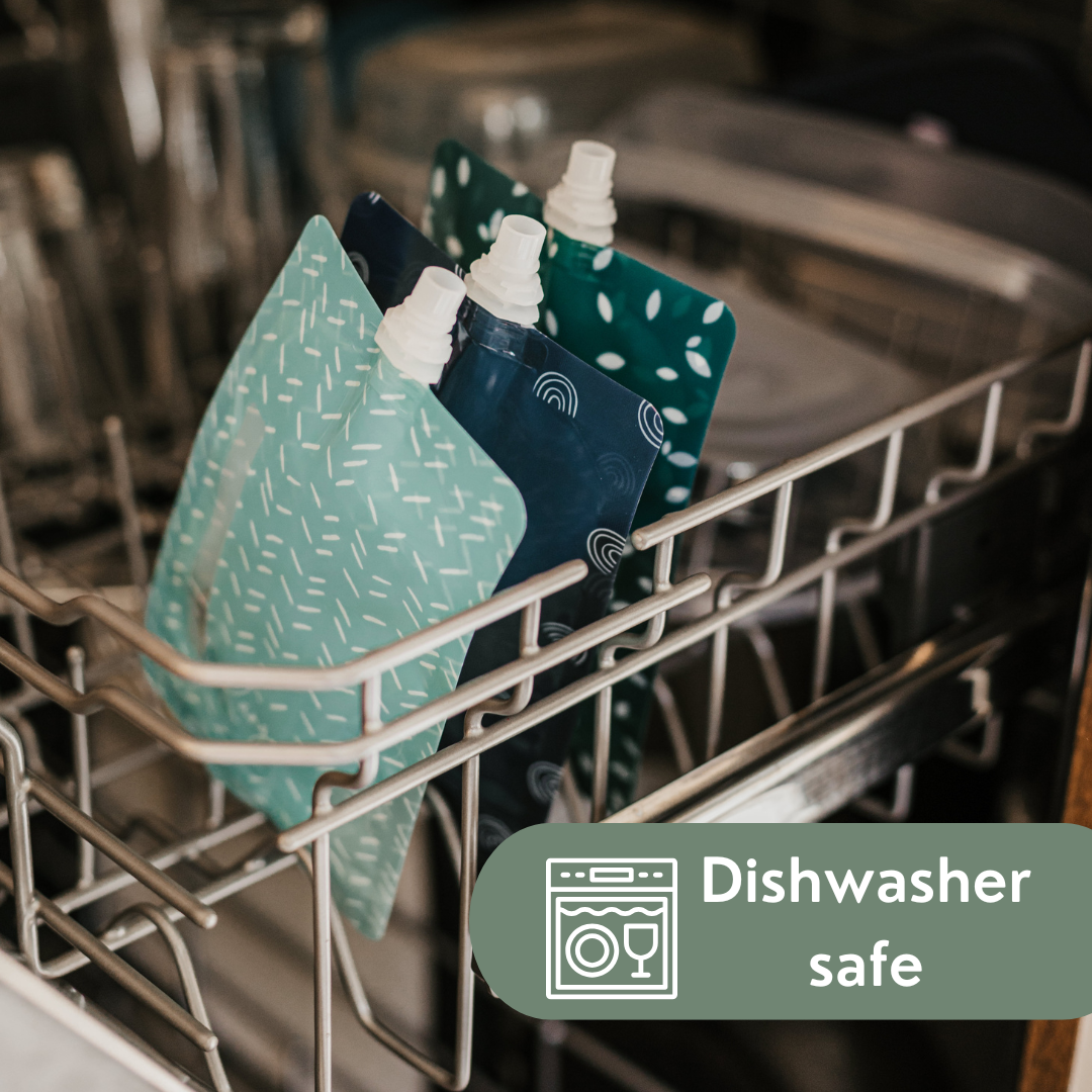 Kangoo et cie - Vente Sachet de conservation/film alimentaire - Pochettes réutilisables pour aliments pour bébés - Pochettes de stockage à presser 6x BOHO2