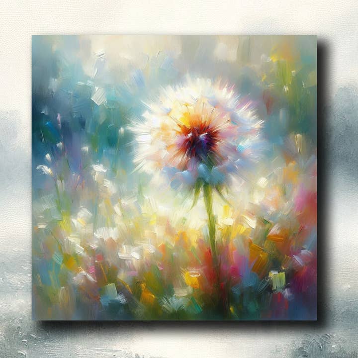 Dandelion Fridge Magnet 55x55mm Art on the Refrigerator for wholesale by frostedgrey