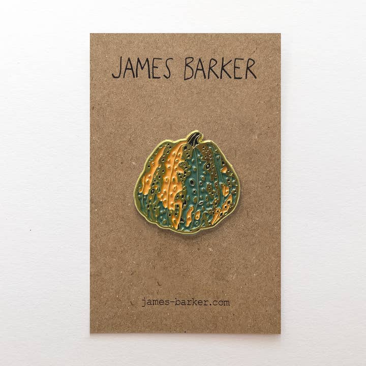 Pumpkin Squash Gourd Enamel Pin Badge for wholesale by James Barker
