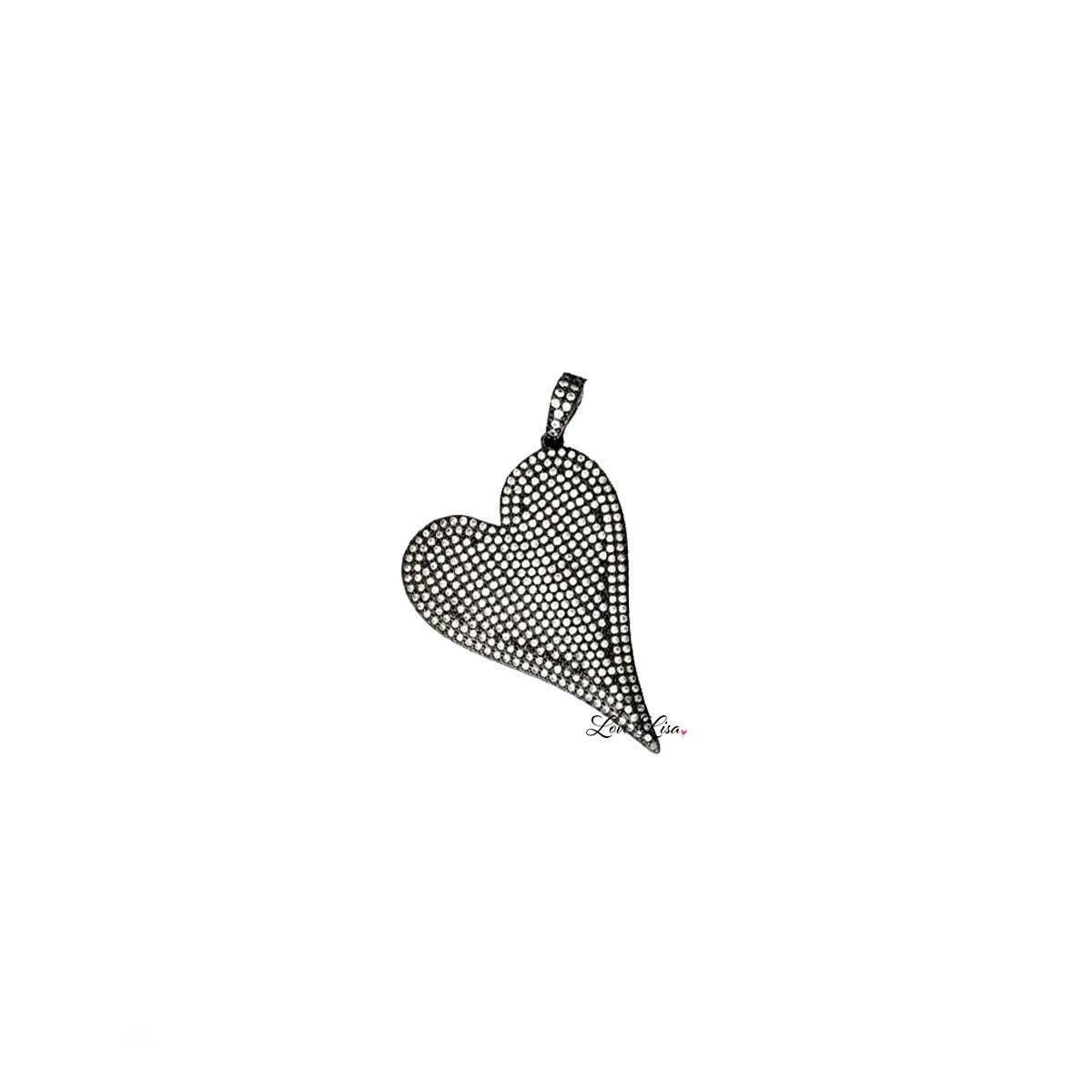 Love, Lisa - Wholesale Individual Charm/Pendant - Magnificent Slanted Heart Charm1