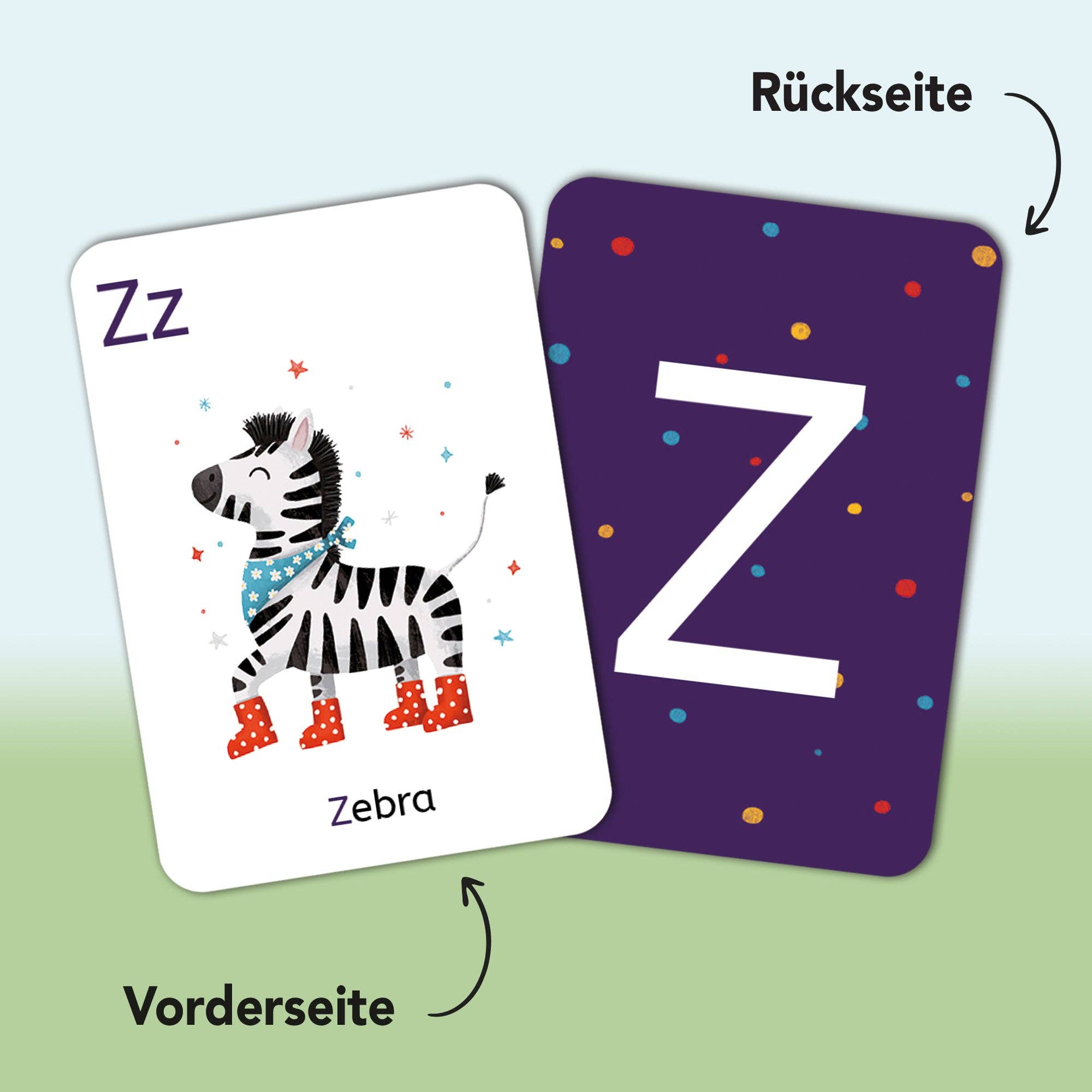 Rüsselfuchs - Wholesale Learning Cards - Kids & Baby - ABC card set with 30 letter cards and 10 number cards5