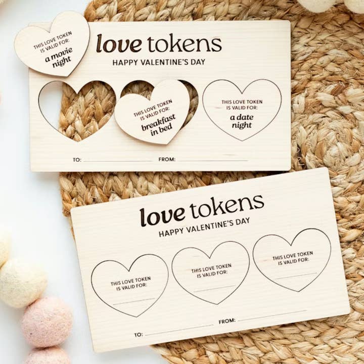 Valentine's Day Love Tokens Pop-Out Token Valid For One Tick for wholesale by Etchedoccasionsshop