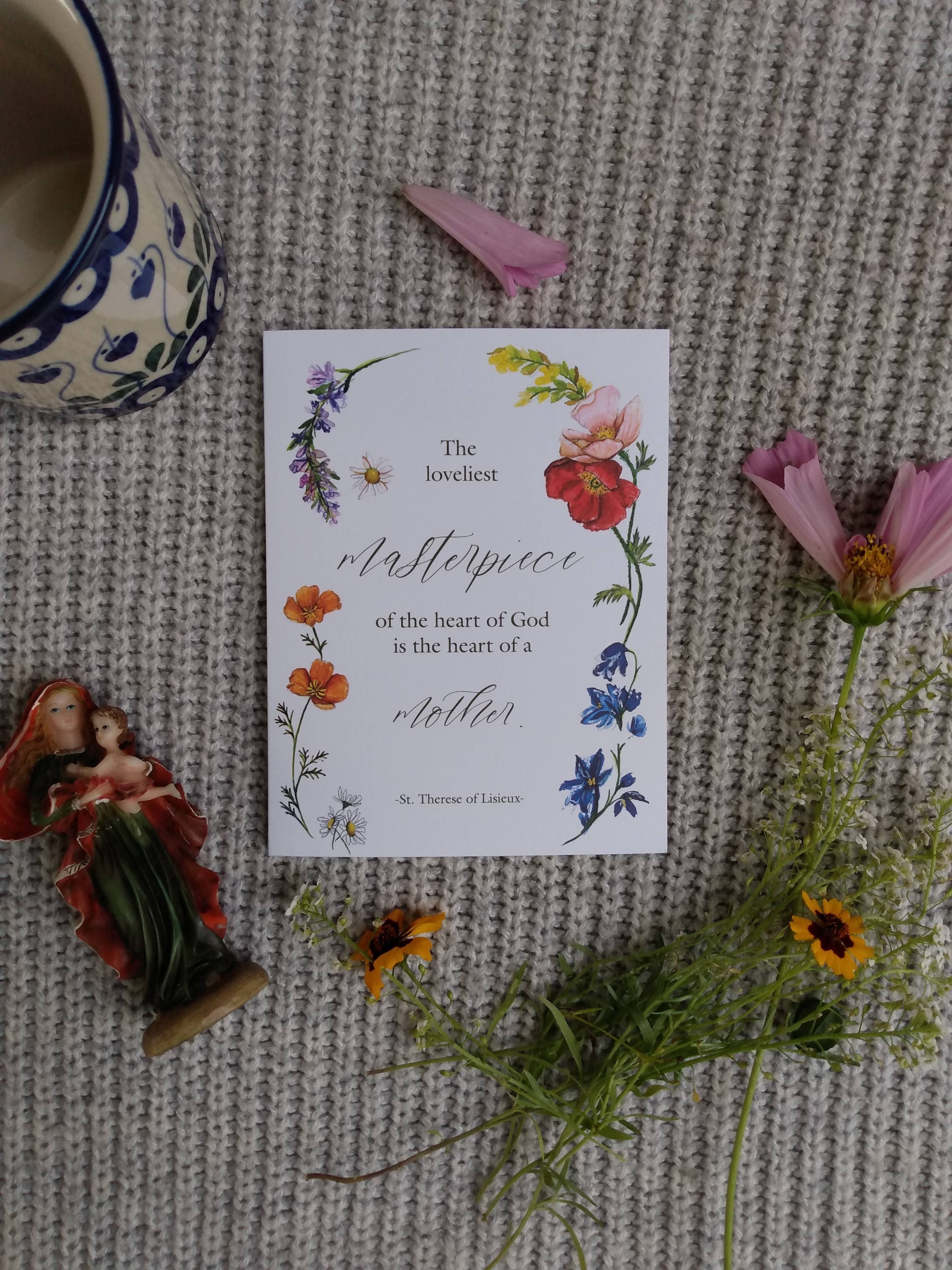 Catholic Handmade - Wholesale Moederdagkaartje - (1036) Moederdagkaart/Sint-Therese citaatkaart4