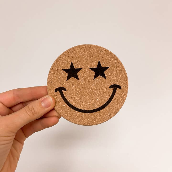 Johnson Livings LLC - Wholesale Coasters - Smiley Cork Coasters5