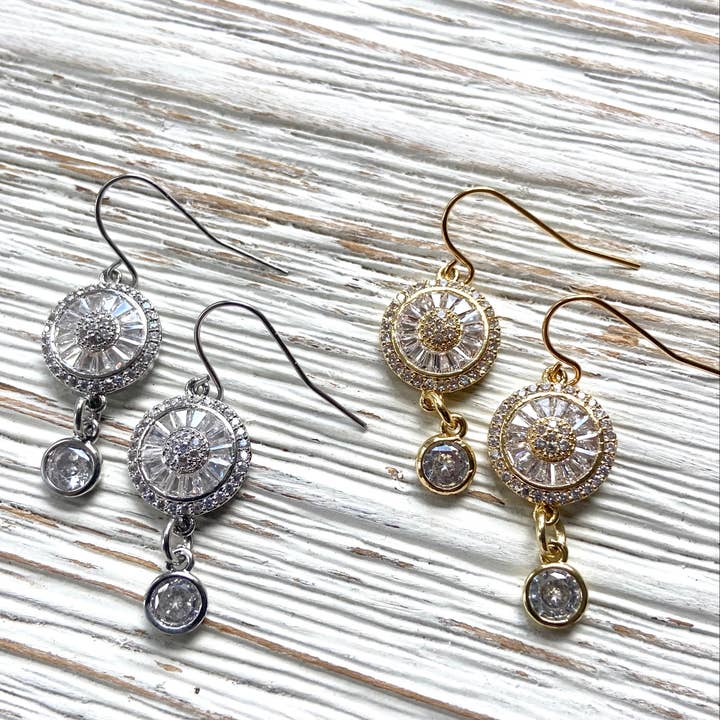 VB&CO Designs Handmade Jewelry - Wholesale Dangle Earrings - Sparkly crystal earrings prom bridal boutique 3
