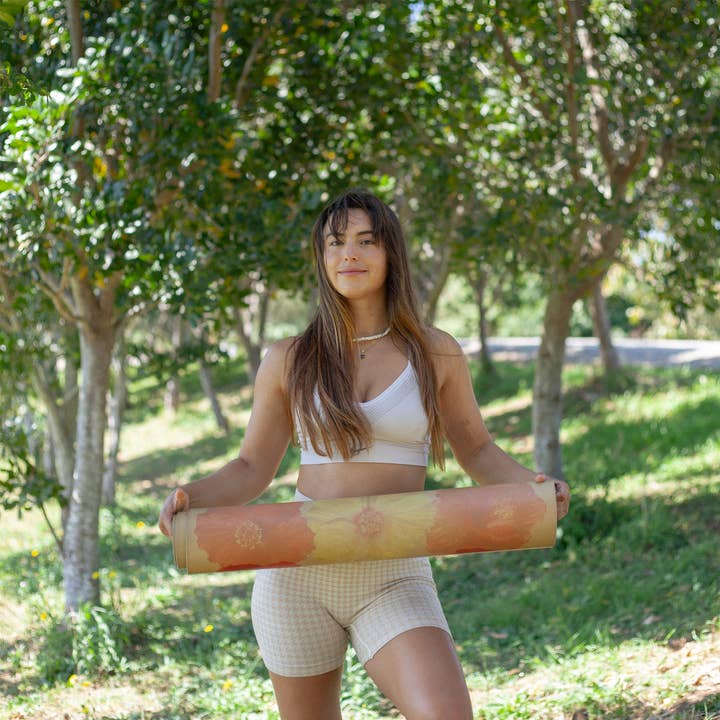 Crk - Wholesale Yoga Mat - The Summer Mat • 4mm Thick, Recycled Natural Rubber Yoga Mat with Flowers Alignment Design9