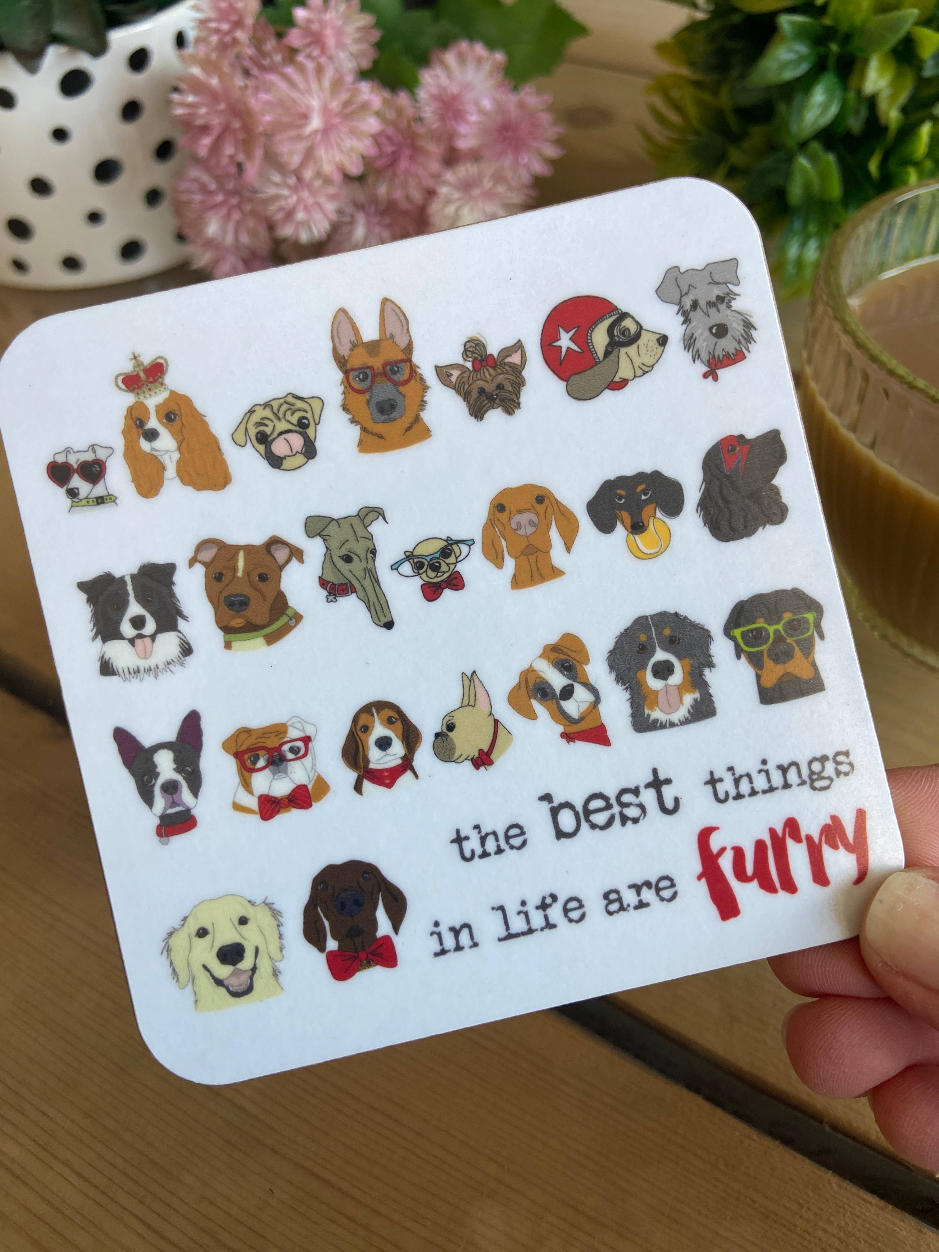 Dandelion Stationery - Wholesale Coasters - Coaster - Best Things Are Furry4