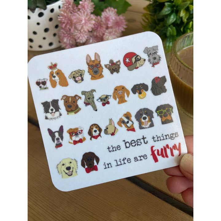 Dandelion Stationery - Wholesale Coasters - Coaster - Best Things Are Furry4