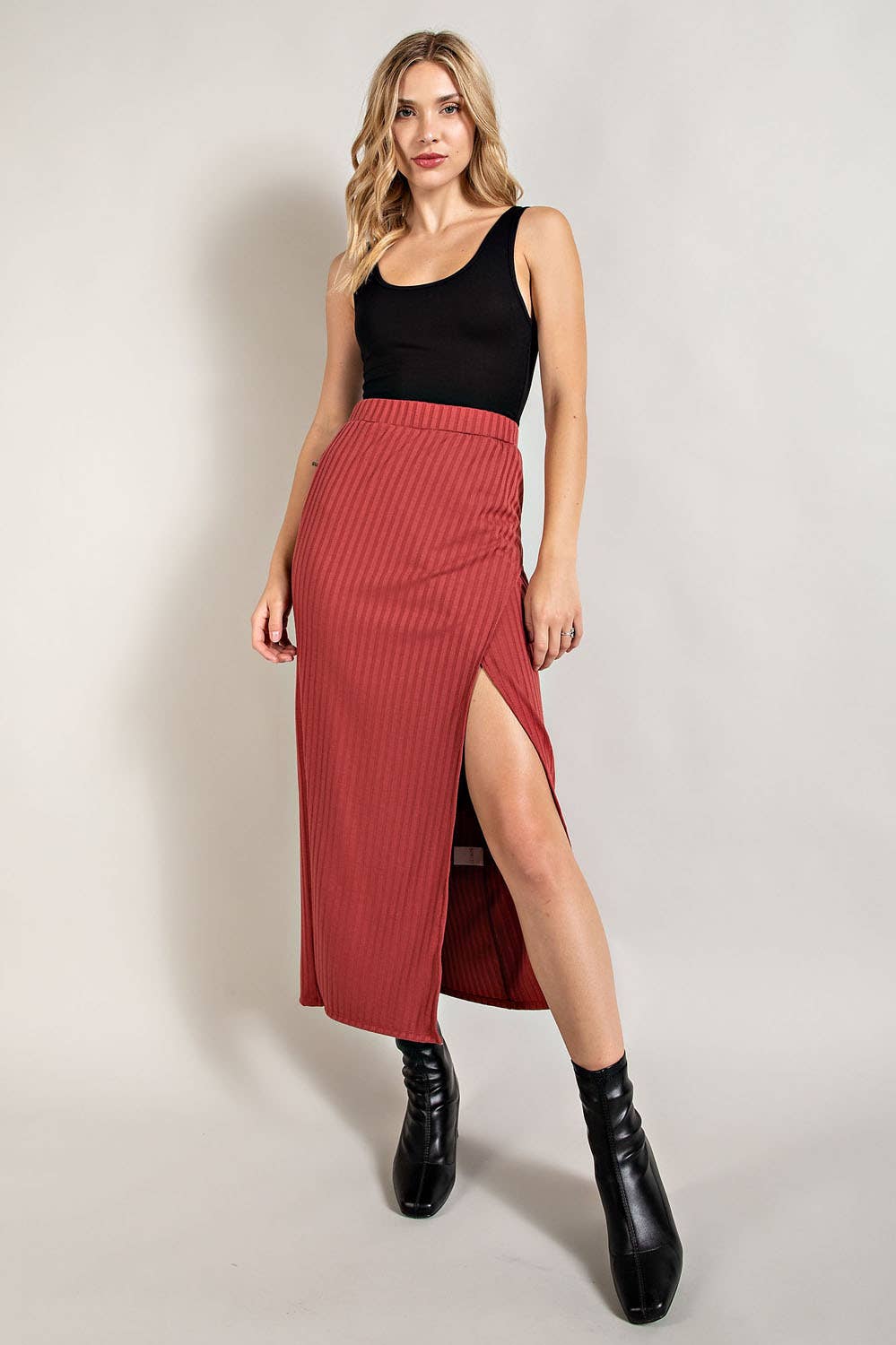 FSL Apparel - Wholesale Skirt - Women's - SS8032 - RIBBED WARP MIDI SEXY SKIRT16
