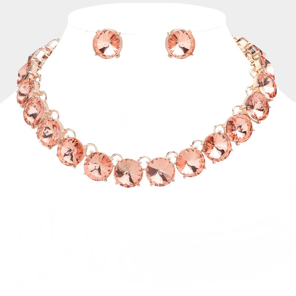 Sensibling Corp. - Wholesale Link & Chain Necklace - Round Stone Link Evening Necklace2