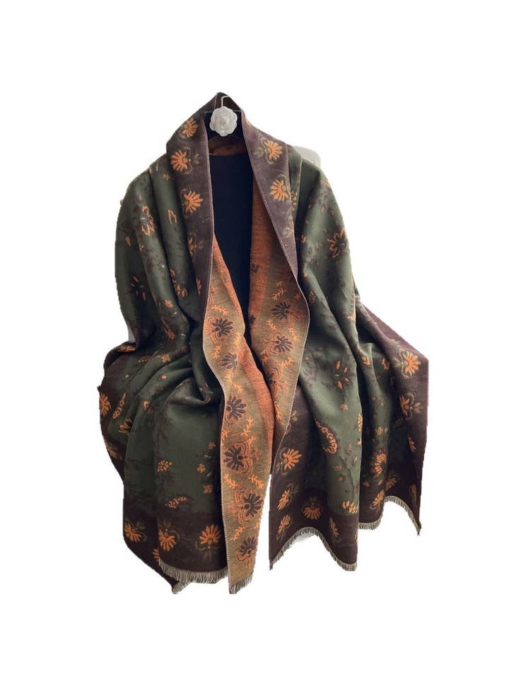 Scarvii – Vendbar Paisley Tørklæde med Frynser & Omslag for engroshandel hos Funkyrel® Atzbranding Limited