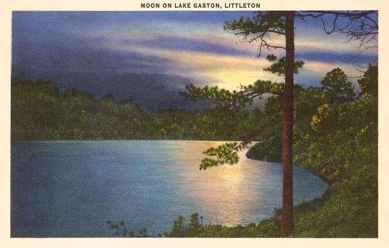 Found Image Press - Wholesale Stationery/Notecard Set - Greeting Card NC-385 Moon on Lake Gaston0