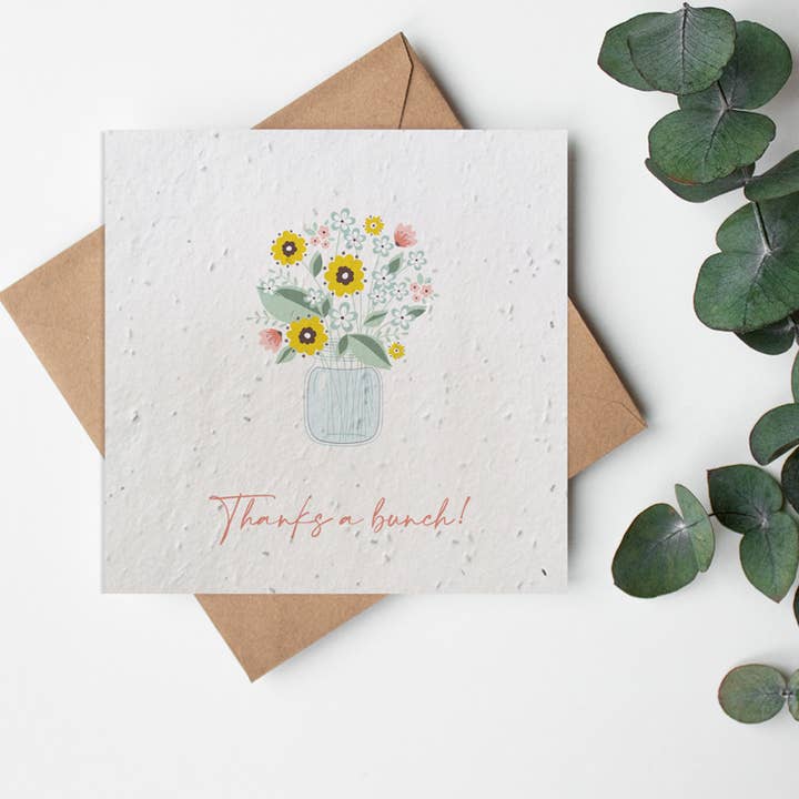 SQ Seed Paper wenskaart - Pastels - Heel erg bedankt voor wholesale door Little Green Paper Shop