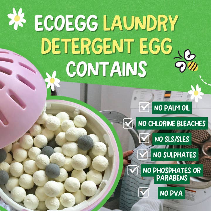 Ecoegg - Wholesale Laundry Detergent Powder/Pods - ecoegg Laundry Egg Refill Pellets - Spring Blossom - 50 wash5