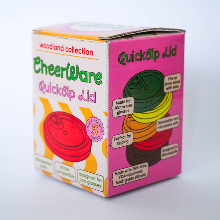 Cheerware – Tampas de bebidas por atacado – Tampa QuickSip | Tampa Reutilizável Fofa para Copos de Lata1