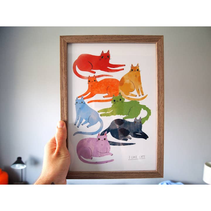 I LIKE CATS – wholesale Art print – Rainbow Cats Pride A4 Print5