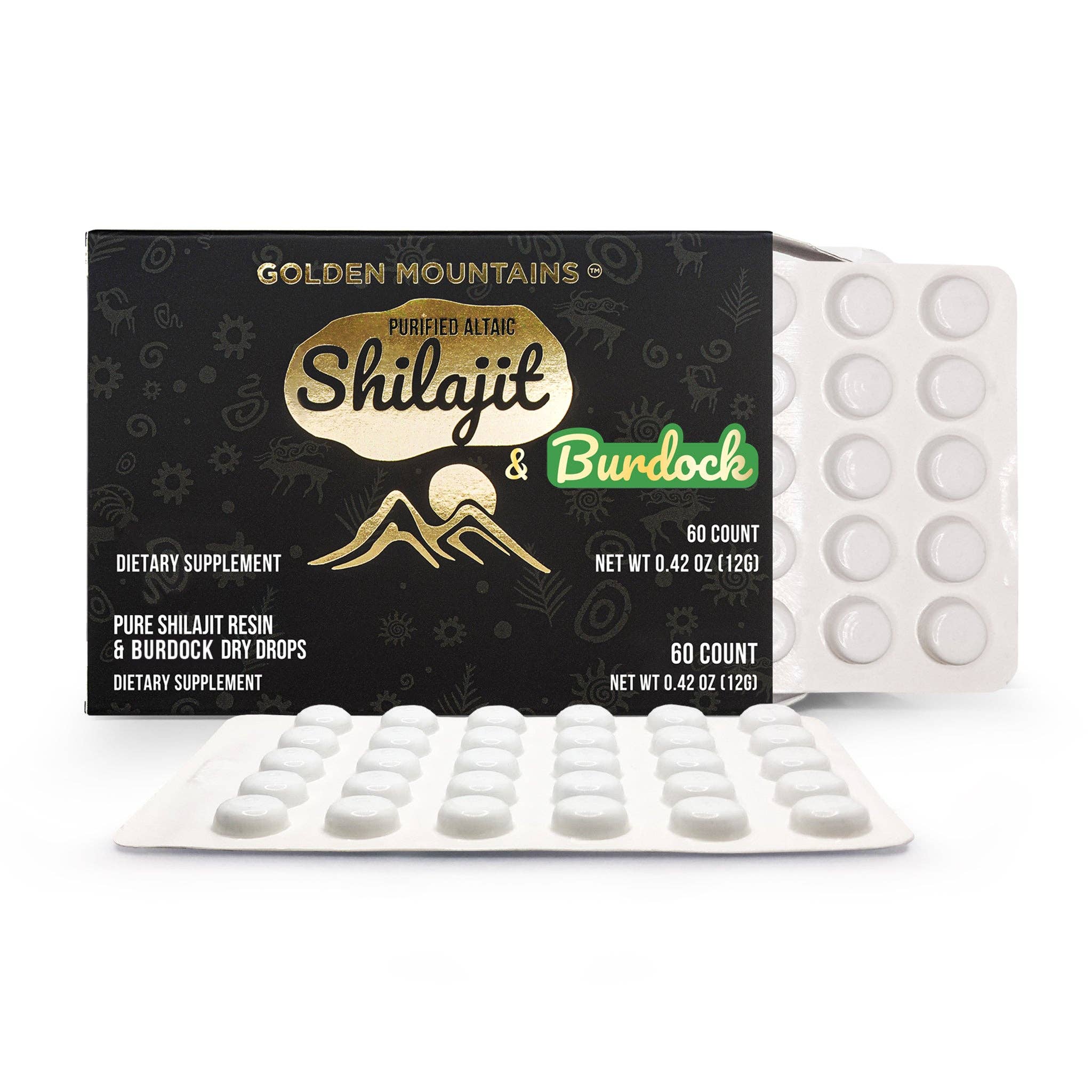 SiberianGreen – Großhandel Nahrungsergänzungsmittel/Vitamin zum Einnehmen – Sibirische Grüne Shilajit-Trockenperlen mit Klettenwurzelextrakt | Altai Goldene Berge | 60 x 200 mg1