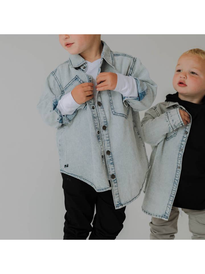 Blaze Kids Wear - Wholesale Shirt Jacket/Shacket - Kids - Heritage Denim Shacket | Kids