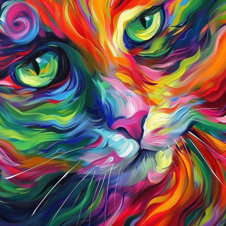 Gato de remolino vibrante para venta al por mayor de Paint with Number