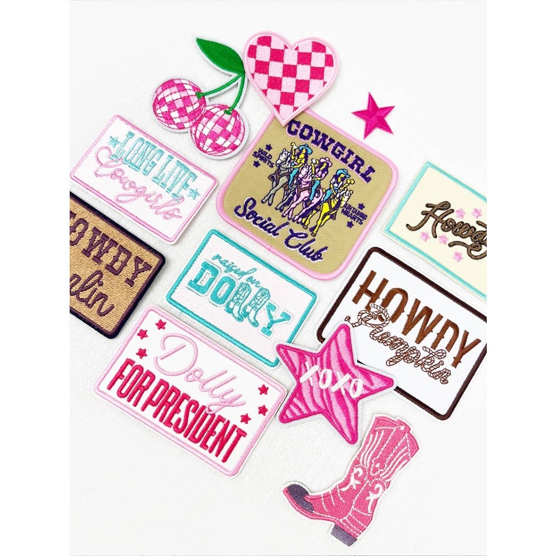 MIX COLOR COWGIRL Theme DIY Iron On Embroidered Patches for wholesale on Faire2