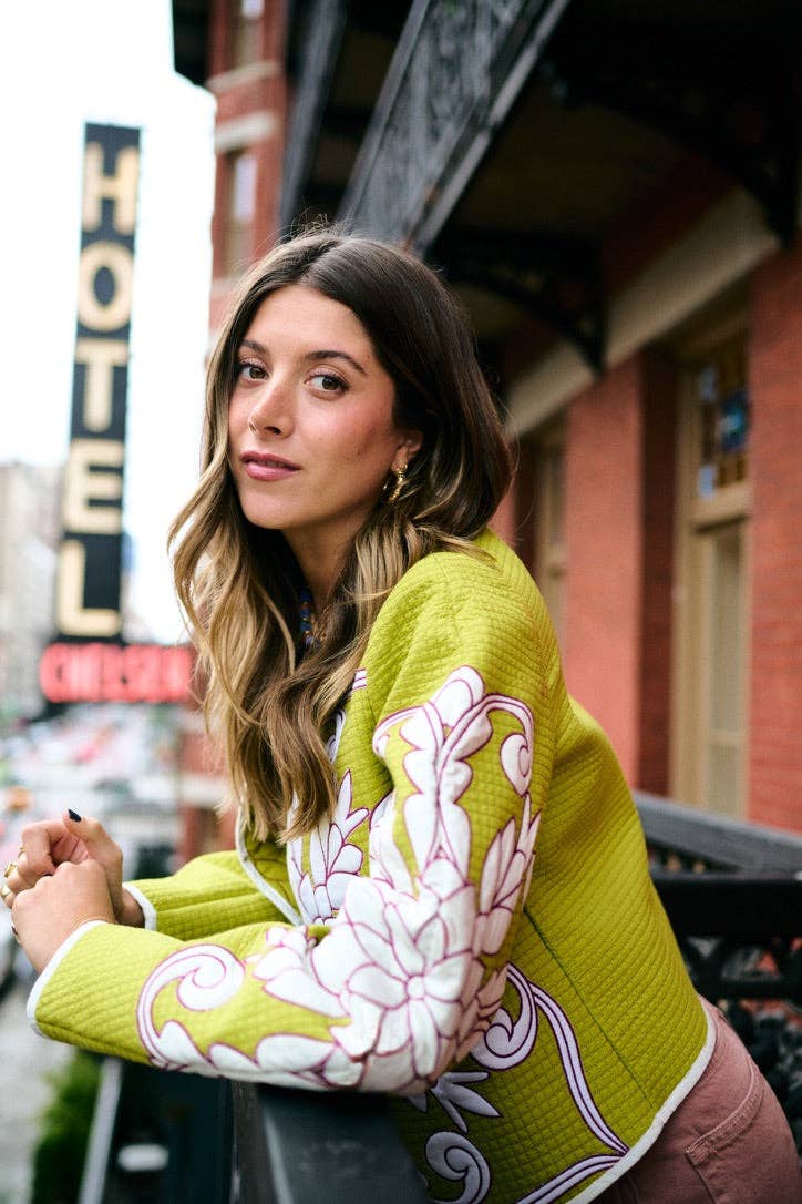 Brooks Avenue - Wholesale Jacket - Women's - Mimi Quilted Jacket - Pear Trapunto0