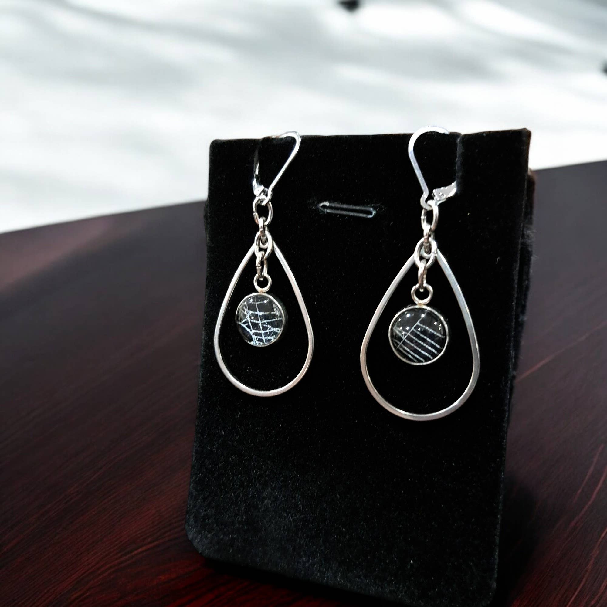 Hell Kitten RVA - Wholesale Dangle Earrings - Real Spiderweb Hollow Teardrop Dangles (Earrings) 2