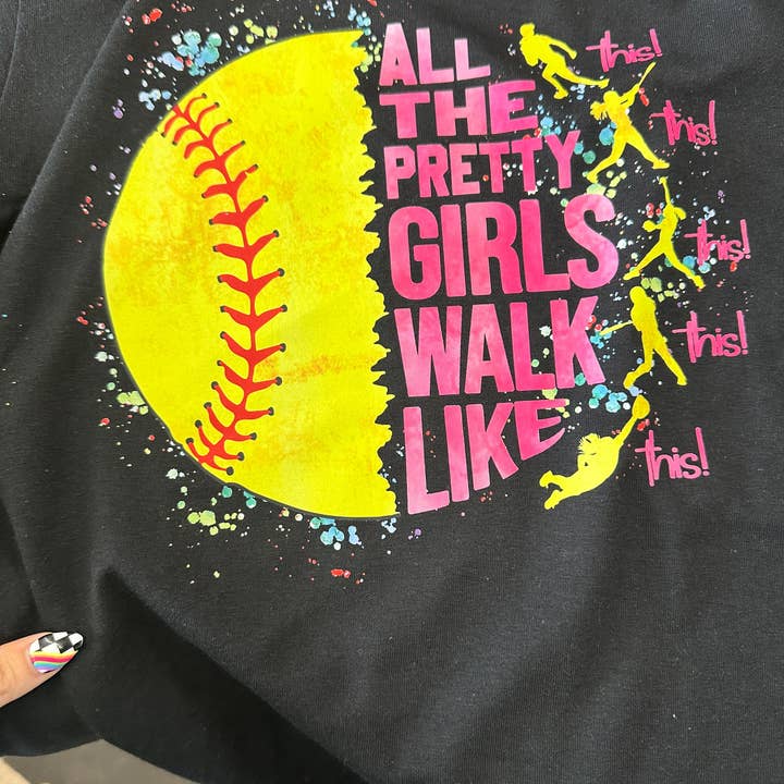 All the pretty girl softball tee or sweatshirt for wholesale by Gabriel Clothing Co