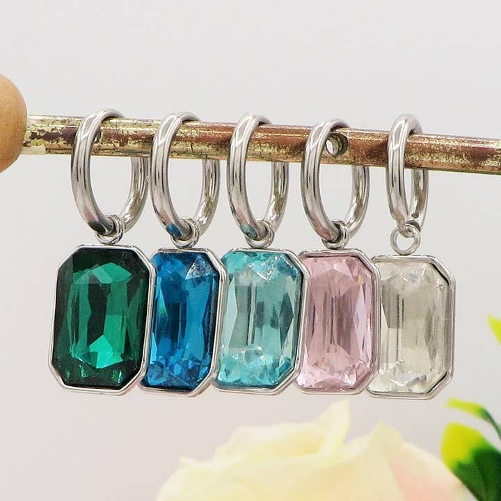 TAYLOR ~ Paio Orecchini in ACCIAIO INOSSIDABILE con pietre for wholesale by Daemon srls